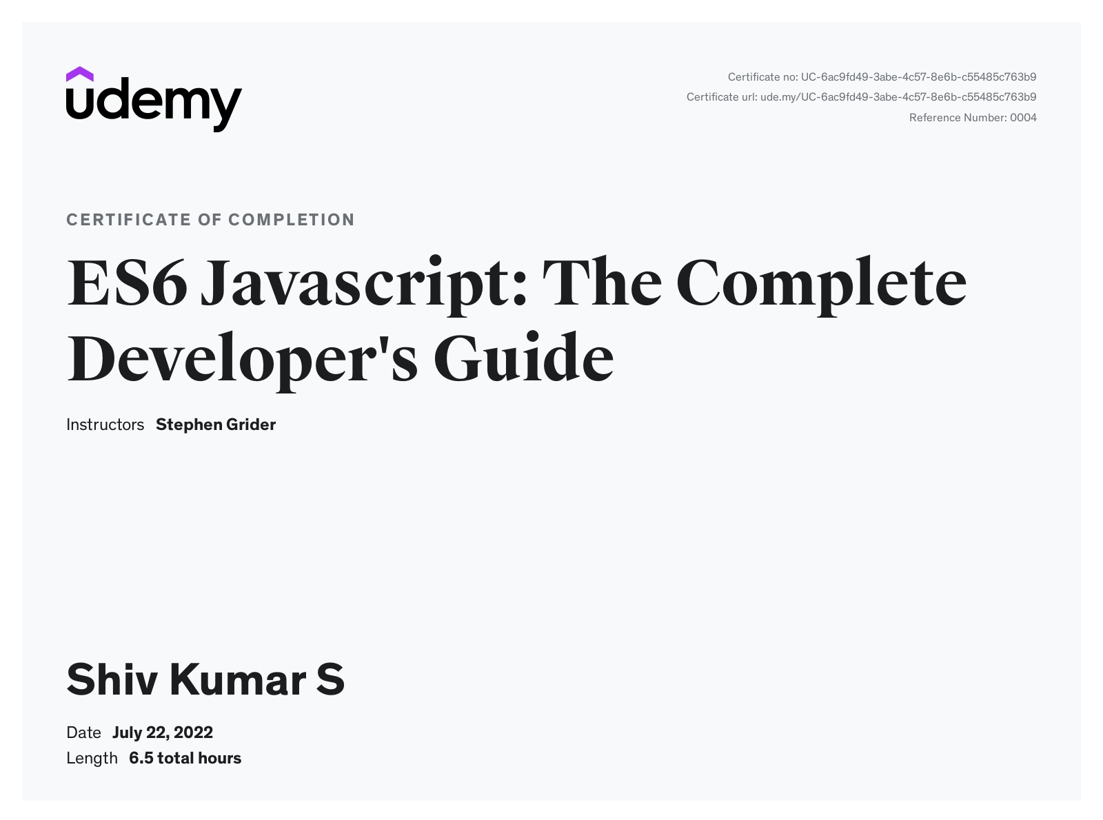 ES6 Javascript: The Complete Developer's Guide